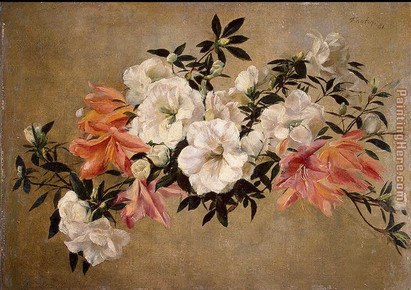 Petunias painting - Henri Fantin-Latour Petunias art painting